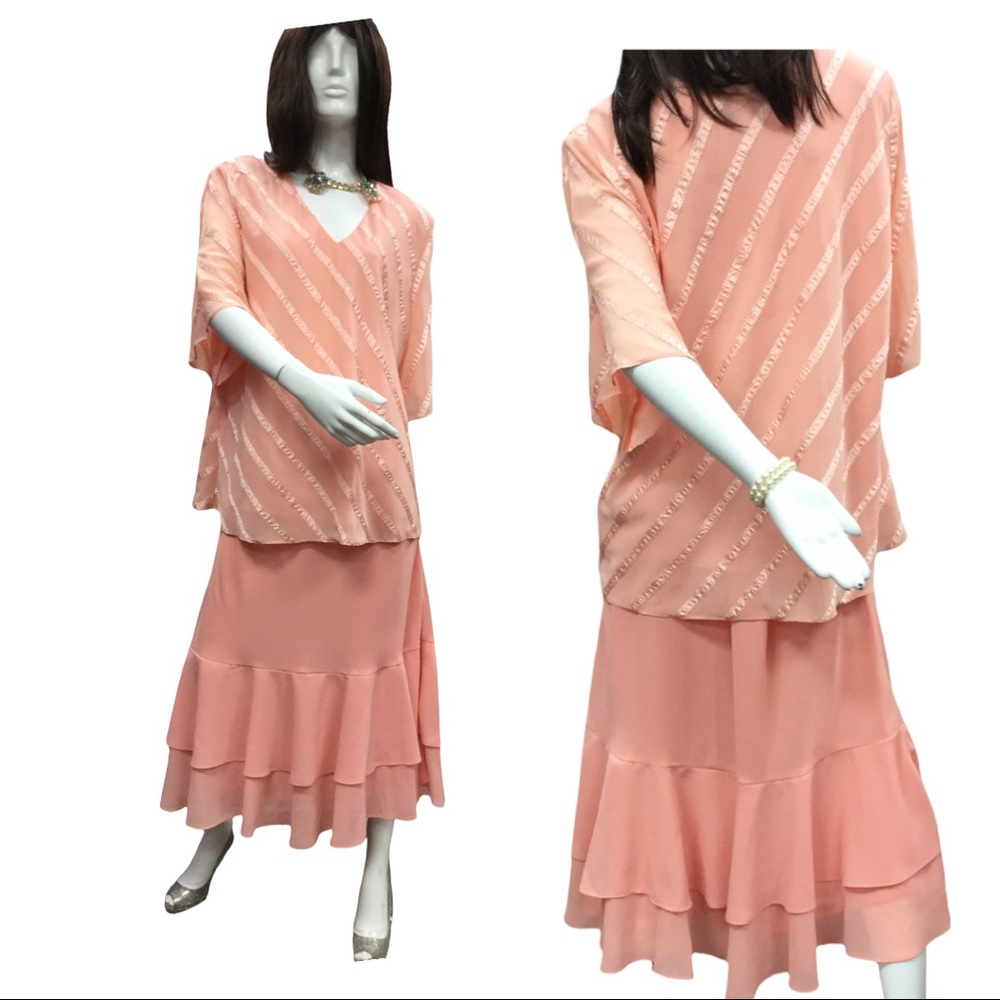 Gorgeous  Secret 2 Pieces , Skirt & Matching Long Blouse  Size XXL